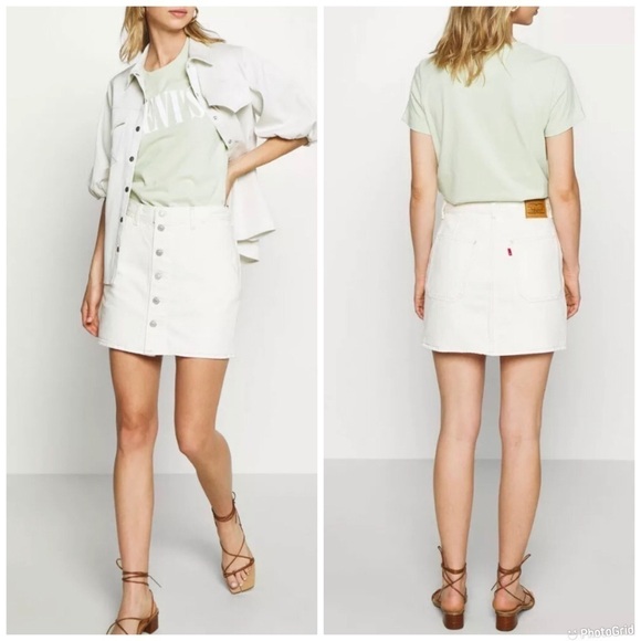 Levi's Premium Button Front Utility Skirt 27 - Picture 1 of 9